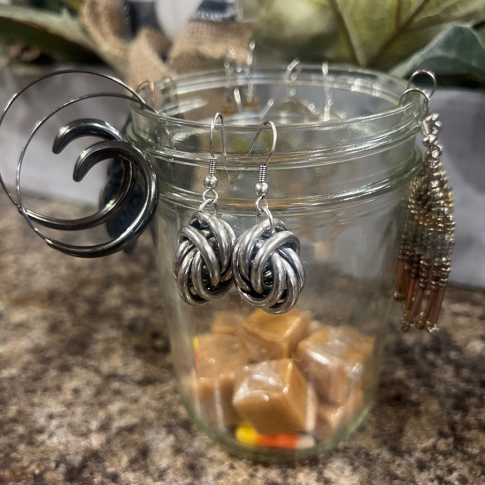 Silver Knot Earrings